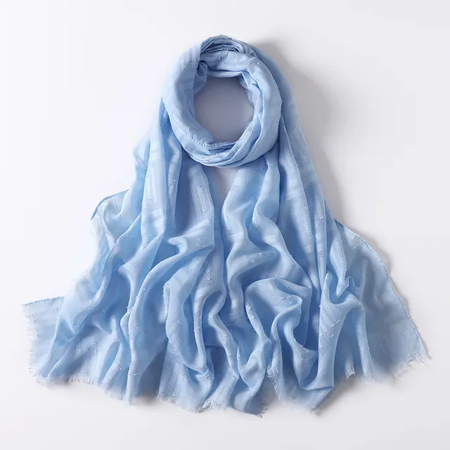 Premium Crinkle Gradient Color Hijab Tie Dye Printed Scarf Sky Blue - Shop at LoveMi