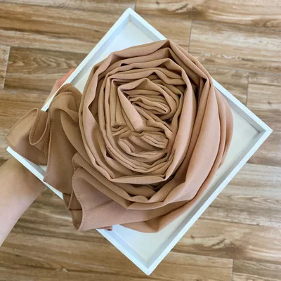 Women's Hijab Solid Pearl Chiffon Scarf Beige - Shop at LoveMi