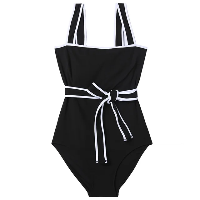 Push Up Slim Waistband Vacation Swimsuit Black - Shop at LoveMi