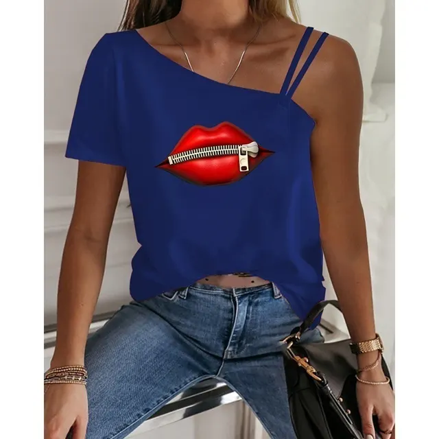 Women's Panelled Strap Cropped Top Blue - Shop at LoveMi