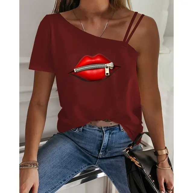 Women's Panelled Strap Cropped Top Wine Red - Shop at LoveMi