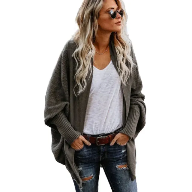 Women's New European And America Large Size Knitted Cardigan Dark Green - Shop at LoveMi