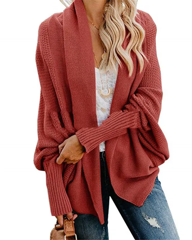Women's New European And America Large Size Knitted Cardigan Iron Embroidery Red - Shop at LoveMi
