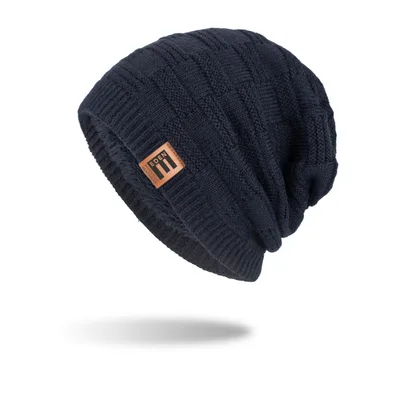 Men's Korean Style Trendy Knitted Wool Hat Blue - Shop at LoveMi