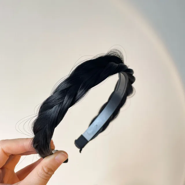Braided Bow Wig Headband Two wear Black - Shop at LoveMi