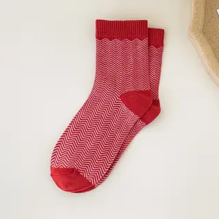 Red Sock Girl's Zodiac Year Christmas Medium Tube - Small Waves