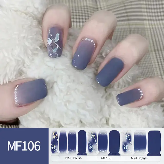 Hand Painted Tulip Smudge Nail Stickers Mf106 - Shop at LoveMi