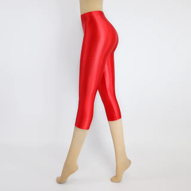 Women's High Stretch Sports Cropped Leggings Red - Shop at LoveMi