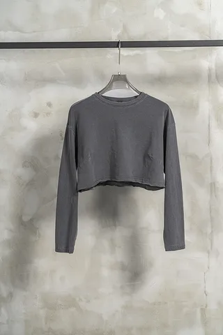Cotton Short Long Sleeve Loose Tide Brand Women T - Dark Grey
