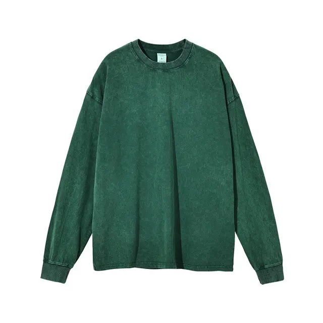 Solid Blank Ribbed Sleeve T Shirt Dark Green - Shop at LoveMi