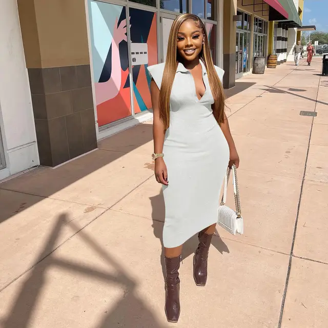 Slim Fit Solid Color Roman Cloth Sleeveless Dress White - Shop at LoveMi