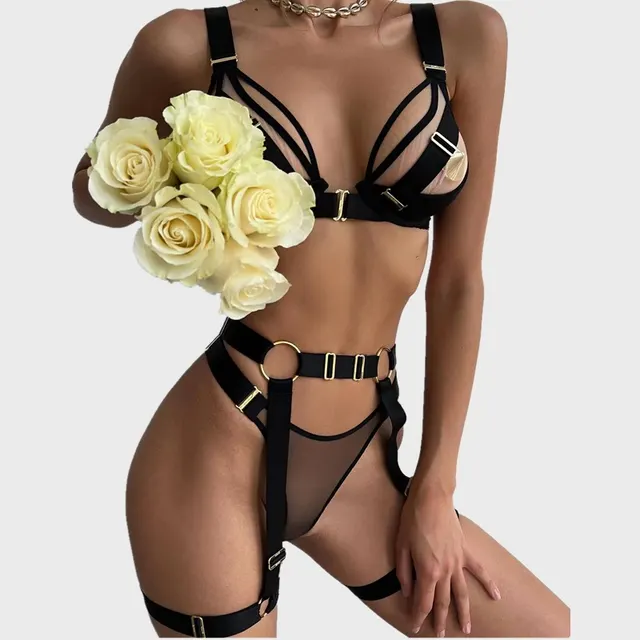 NightcStraps Heavy Industry Metal Belt Leg Circumference Lingerie Black - Shop at LoveMi