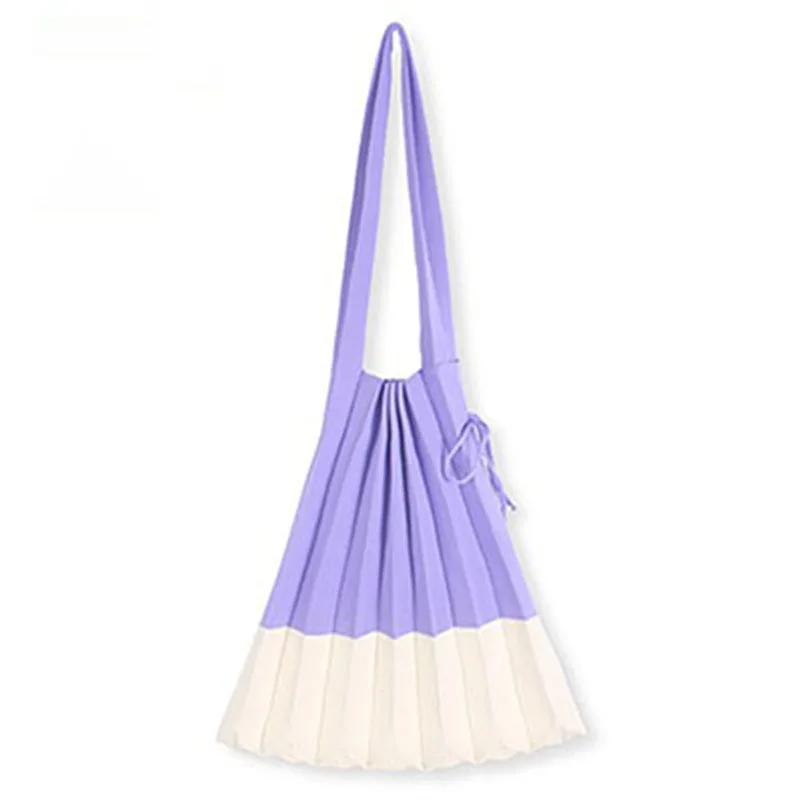 Ladies Contrast Color Fashion Knit Tote Bag Apricot - Shop at LoveMi
