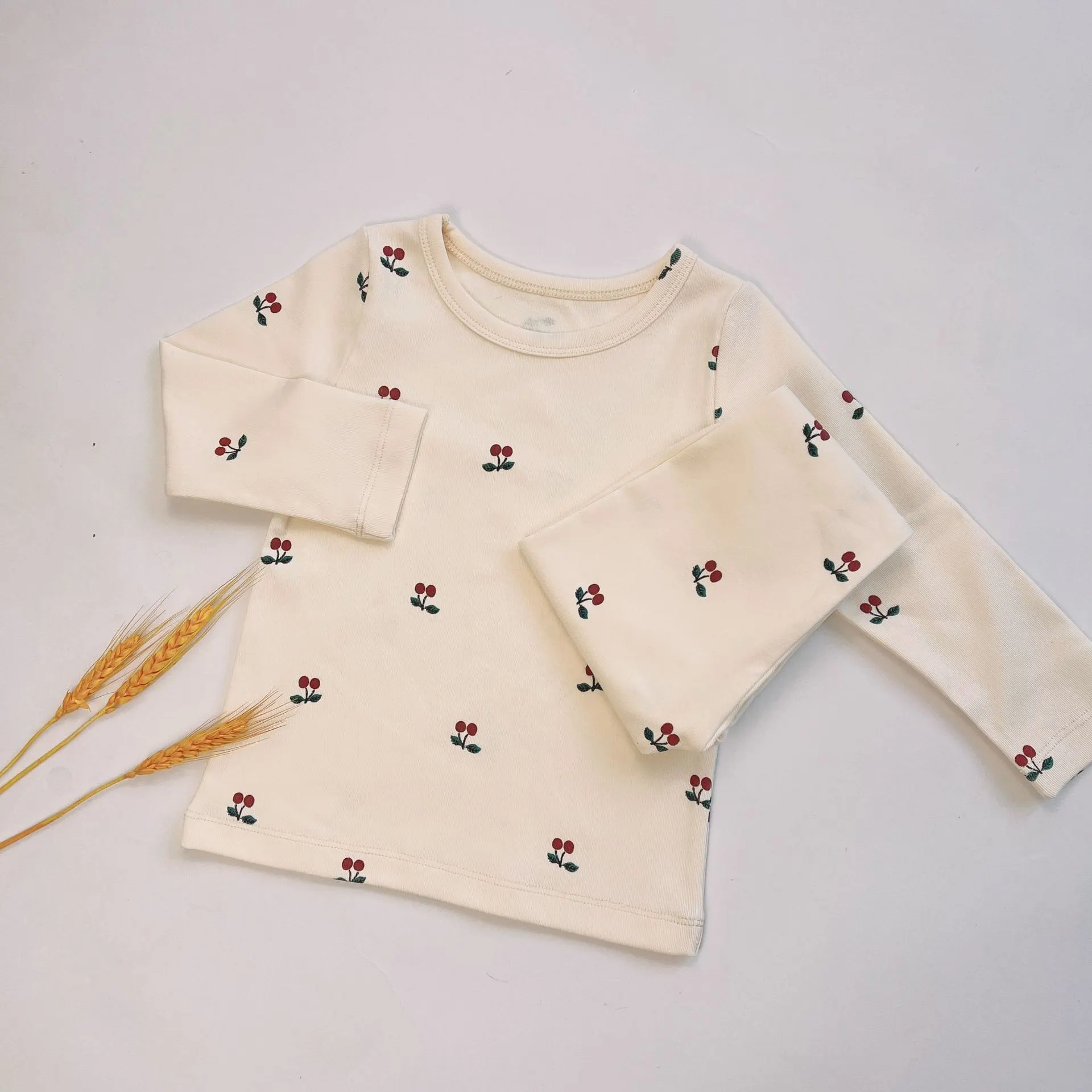 Fashion Homewear Pyjamas Print Parent-Child Suit - Cherry