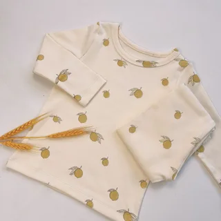 Fashion Homewear Pajamas Print Parent-Child Suit - Lemon