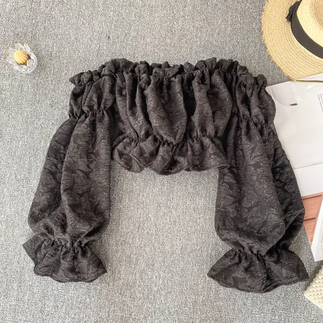 Women's Niche High Waist One shoulder Tube Top Shirt Black - Shop at LoveMi