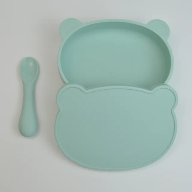 Baby Silicone Cartoon Bear Can Be Boiled Sterilized Anti fall Cute Tableware Green - Shop at LoveMi