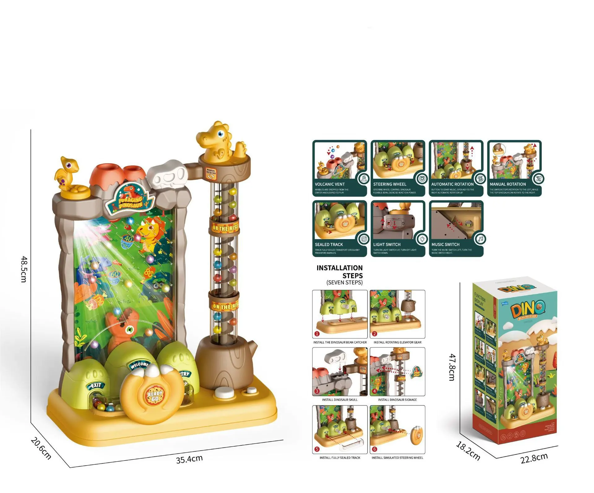 Children's Board Game Toy Dinosaur Bean Parent-child Interaction - English Color Box