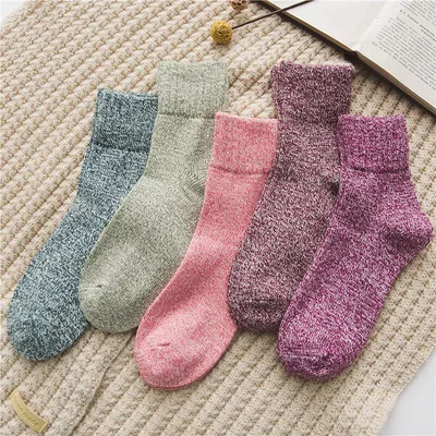 Thick Needle And Thread Thickened Warm Wool Socks Shape12 M 5Pair - Shop at LoveMi