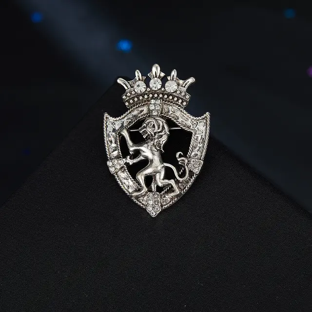 Crown Suit Badge Simple Clothing Accessories Brooch Antique Silver - Shop at LoveMi