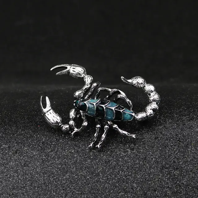 Men's Personality Temperament Old Corsage Pin Blue Black Ancient Silver Bot - Shop at LoveMi