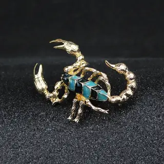 Men's Personality Temperament Old Corsage Pin - Blue Black Gold Background