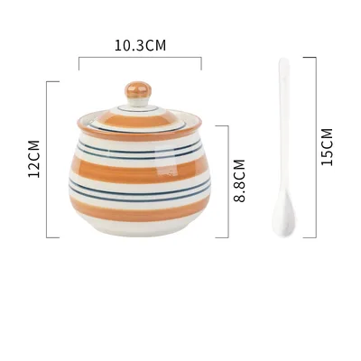 Household Kitchen Condiment Pot Ceramic Suit Large Golden Wheel - Shop at LoveMi