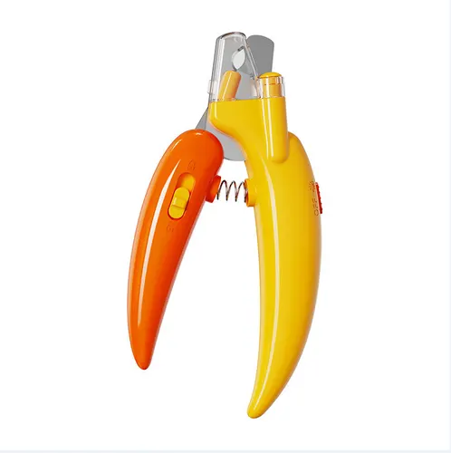 Small Chilli Shaped Cat And Dog Nail Clippers With LED Light Yellow - Shop at LoveMi