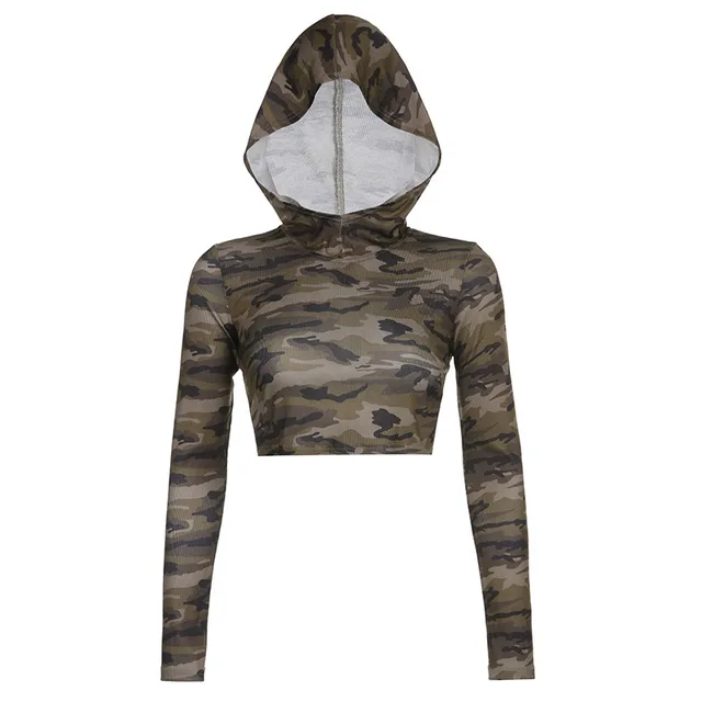 Camo Color Bump Trim Back Hollow Out Adjustable Bag Buckle Long Sleeve Short T shirt Camouflage - Shop at LoveMi