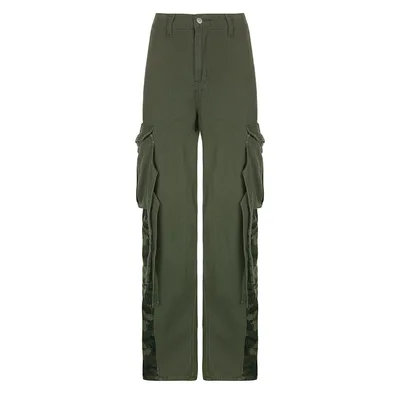 Street Trendsetters Splicing Camouflage Contrast Low Waist Green - Shop at LoveMi