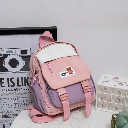 Girl Heart Oxford Cloth Small Canvas Mini Backpack Pink - Shop at LoveMi