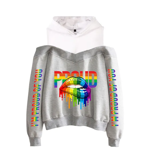 New Sexy Off the shoulder Hoodie For Women 2Grey - Shop at LoveMi