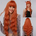 Eight-character Bangs With Long Black Curls - Orange26 Inches - View 1