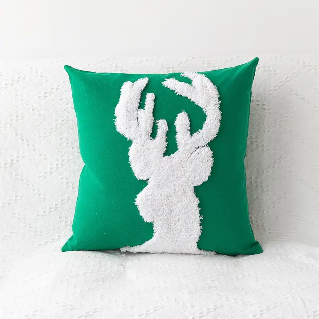 Home Christmas Atmosphere Decorative Pillow Covers Christmas Antler Green - Shop at LoveMi