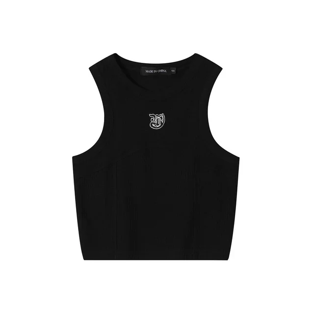 New Solid Color Slim Round Neck Sleeveless Vest For Women Black - Shop at LoveMi