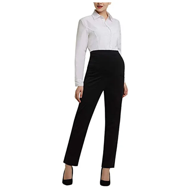 Work Frock Belly Pants Formal Suit Black Elastic Summer - Shop at LoveMi