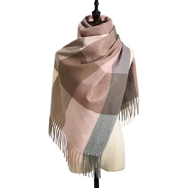 Winter British Style Plaid Fringed Shawl Fenkage - Shop at LoveMi