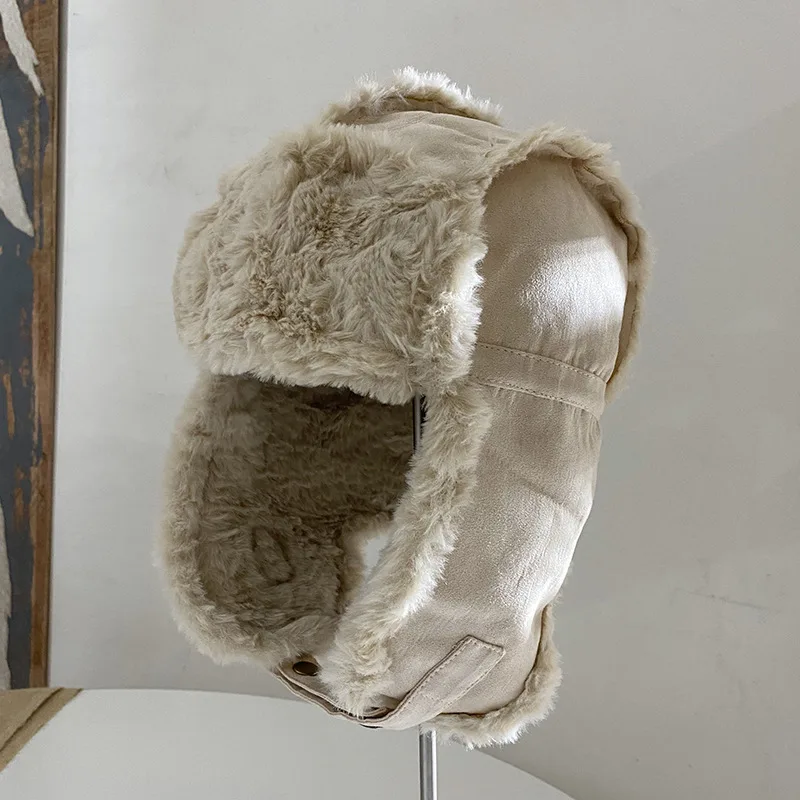 Warm Earmuffs Suede Retro Wear Windproof On Both Sides Beige - Shop at LoveMi