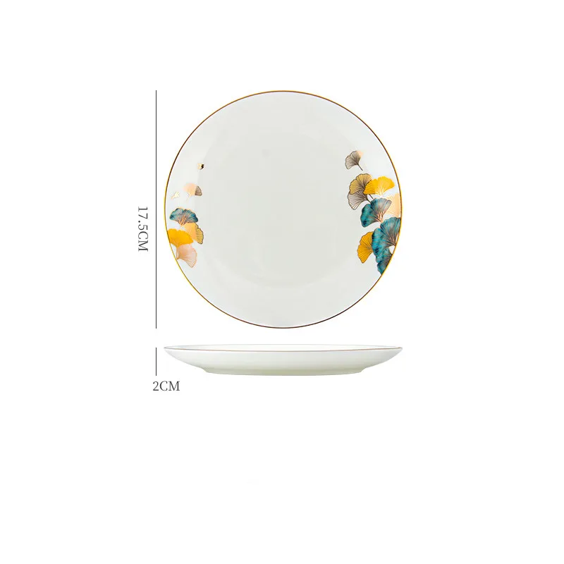 Dinner Plates Ceramic Steak Plate Web Porcelain 7In Moonlight - Shop at LoveMi