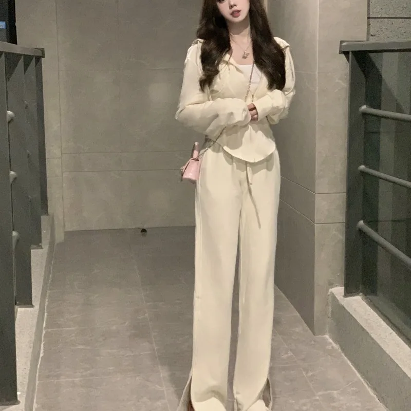 Women's Long-Sleeved Sports Sweater Retro - Trousers