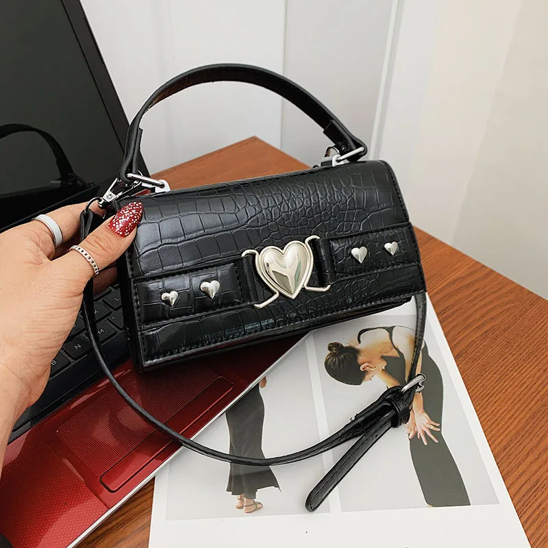 Foreign Style Versatile Pearl Chain Portable Crossbody Bag Black - Shop at LoveMi