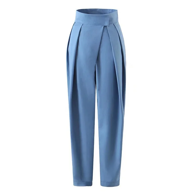 Fashion Slim Straight Casual Trousers For Women Blue - Shop at LoveMi
