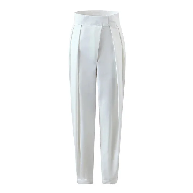 Fashion Slim Straight Casual Trousers For Women White - Shop at LoveMi