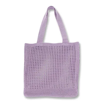 Hollow Out Niche Design Knitted Bag One Shoulder Purple - Shop at LoveMi