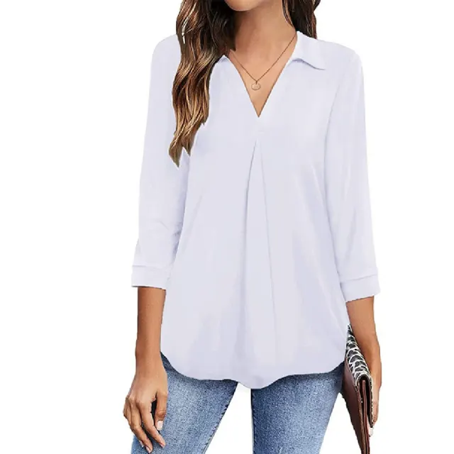 Women's Pullover V neck Tops White - Shop at LoveMi