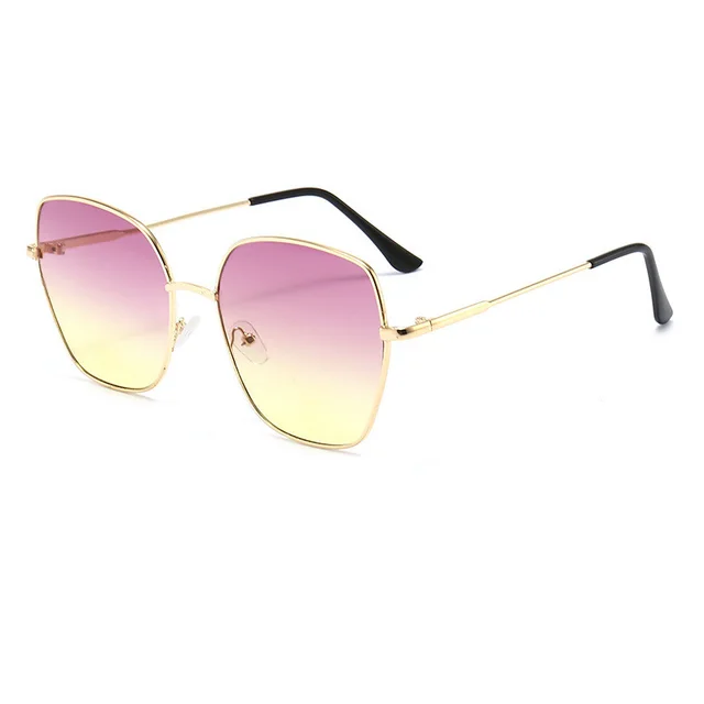 Gradual Full Frame Metal Anti Ultraviolet Sunglasses Purple Yellow Tablet - Shop at LoveMi