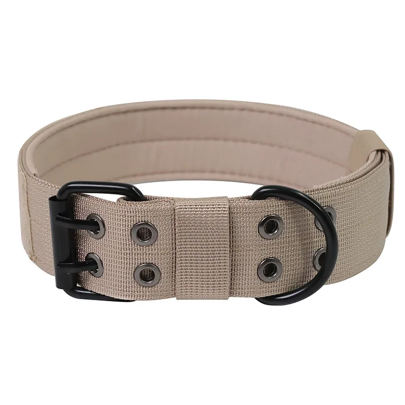 OneTigris Military Adjustable Dog Collar With Metal D Ring & Buckle Khaki - Shop at LoveMi
