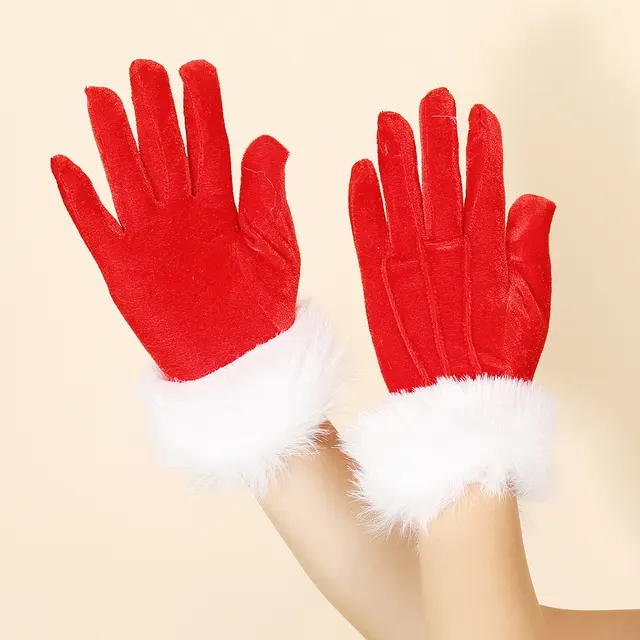 Short Gold Velvet Gloves For Party Decoration Red - Shop at LoveMi