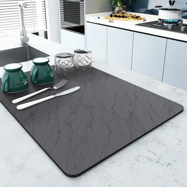 Kitchen Disposable Heat Insulation Pad, Table Top, Coaster Marble Black Gray - Shop at LoveMi