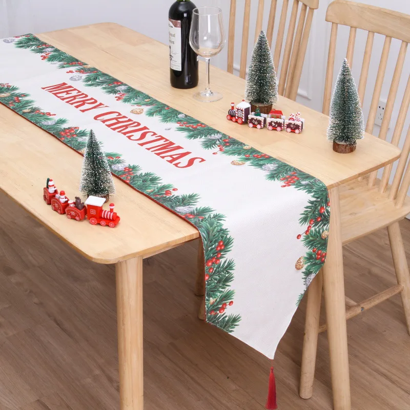 Christmas Table Flag Double Printing Snowman Table Mat Color06 - Shop at LoveMi